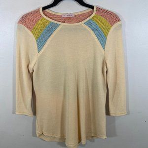 NWOT Ces Femme Waffle Knit Top